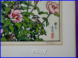 Toshi Yoshida original woodblock print in framed with signature and certificate