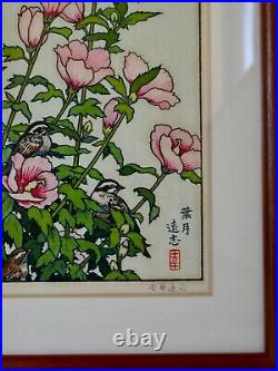 Toshi Yoshida original woodblock print in framed with signature and certificate