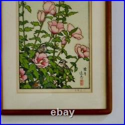 Toshi Yoshida original woodblock print in framed with signature and certificate