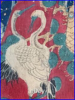 Toyohara Kunichika Original Antique Woodblock 1865 Modern Beauty Japan Framed