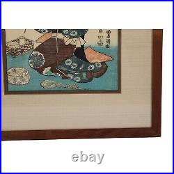 Toyokuni Kunisada (1786-1864) Original Antique Woodblock Print On Rice Paper