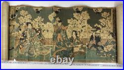 Toyokuni Utagawa Ukiyoe Woodblock Print antique art 13.8 x 80.9 inch Japanese