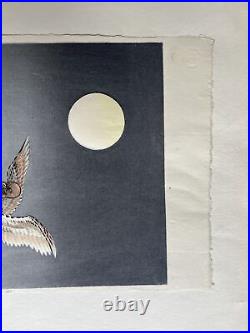 Tsuchia Koitsu Woodblock Print Moon Ducks c1950s (Doi Seal Harada / Itoh)