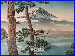 Tsuchiya Koitsu (1870-1949) Lake Kawaguchi 1933 Japanese Woodblock Print Japan