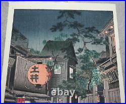 Tsuchiya Koitsu Evening At Ushigome Antique Japanese Woodblock Print