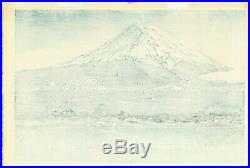 Tsuchiya Koitsu Japanese Woodblock Print Kawaguchi, Mt. Fuji Early postwar