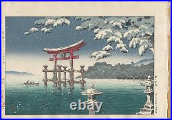 Tsuchiya Koitsu Snowy Miyajima Japanese Woodblock Print