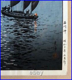 Tsuchiya Koitsu The Coast Of Shinagawa Antique Japanese Woodblock Print