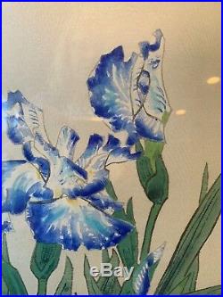 UKIYO-E S151 Original Blue IRIS Japanese Woodblock Print