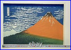 UKIYO-E by HOKUSAI Real Japanese Woodblock Print Red Aka Fuji(Gaifu Kaisei)