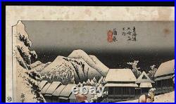 UTAGAWA HIROSHIGE JAPANESE Woodblock Woodcut Print EVENING SNOW AT KANBARA