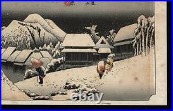 UTAGAWA HIROSHIGE JAPANESE Woodblock Woodcut Print EVENING SNOW AT KANBARA