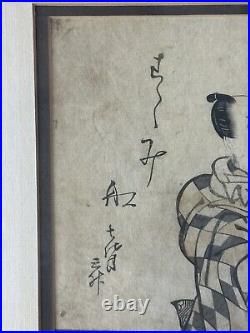 UTAGAWA KUNIMASA Original Japanese Edo Ukiyo-E Kabuki Actor Woodblock Print