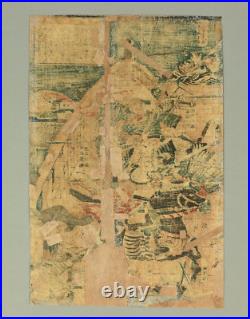 UTAGAWA YOSHITORA Triptych Original woodblock prints Musashibo Benkei