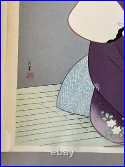 Uemura Shoen Bijin-ga Japanese woodblock print Firefly early Evening