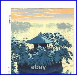 Ukiyo-e Japanese Woodblock Print Kasamatsu Shiro Snow Matsushima Japan Antique