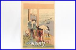 Ukiyoe Japanese woodblock print Beauties Washing Their Hair Harunobu (K00782)