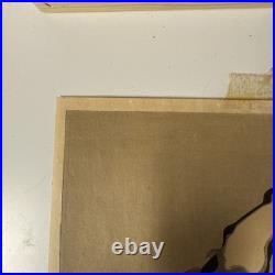 Urushibara Mokuchu Japanese Woodblock Print Horse 1930s Sumi Ink Art Signed