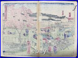Utagawa Hiroshige III Japan Woodblock Prints Tokyo Ukiyo-e Bloom Rickshaw Bridge