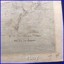 Utagawa Hiroshige Japanese Woodblock Print Rare Authentic Night view U-kiyoe