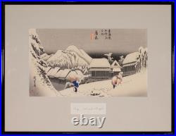 Utagawa Hiroshige Woodblock Print Evening Snow at Kanbara 1933-34 Woodblock
