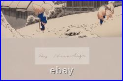 Utagawa Hiroshige Woodblock Print Evening Snow at Kanbara 1933-34 Woodblock