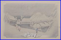 Utagawa Hiroshige Woodblock Print Evening Snow at Kanbara 1933-34 Woodblock Utagawa Hiroshige Woodblock Print Evening Snow at Kanbara 1933-34 Woodblock