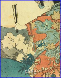 Utagawa Kunisada Diptych Woodblock prints Shizuka Gozen & Disguised Fox