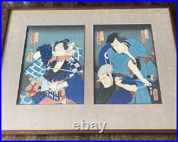 Utagawa Kunisada Japan woodblock print Kabuki actors Samurai Warrior Tattoo Art
