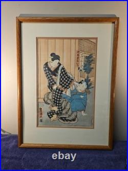 Utagawa Kunisada -Japanese Woodblock Print, Kabuki Actors. From The 1850's