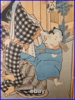 Utagawa Kunisada -Japanese Woodblock Print, Kabuki Actors. From The 1850's Utagawa Kunisada -Japanese Woodblock Print, Kabuki Actors. From The 1850's
