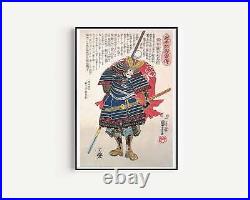 Utagawa Kuniyoshi Portrait of a Samurai Vintage Japanese Woodblock Art avai
