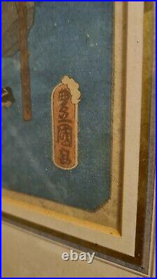Utagawa Toyokuni Antique Japanese 1800s Wood Block Cut Print STUNNING Example