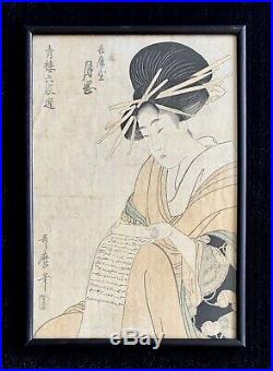 Utamaro Kitagawa original 19th Century Woodblock Print