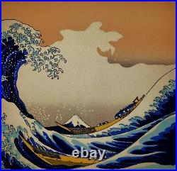 VINTAGE ANTIQUE JAPANESE WOODBLOCK PRINT UKIYO-E SHIN HANGA The Wave HOKUSAI