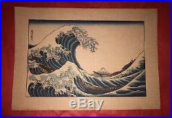 VINTAGE JAPANESE Authentic Woodblock Print 7 3/4x5 1/2- Katushika Hokusai