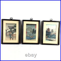 VINTAGE MCM Japanese Woodblock Print LOT Hiroaki Takahashi / Hiroshinge / Tomoe VINTAGE MCM Japanese Woodblock Print LOT Hiroaki Takahashi / Hiroshinge / Tomoe