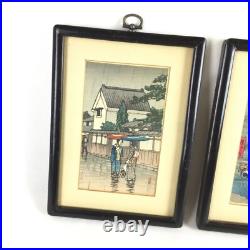 VINTAGE MCM Japanese Woodblock Print LOT Hiroaki Takahashi / Hiroshinge / Tomoe