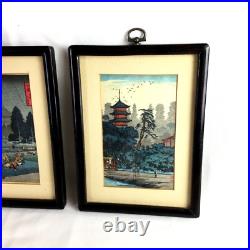 VINTAGE MCM Japanese Woodblock Print LOT Hiroaki Takahashi / Hiroshinge / Tomoe VINTAGE MCM Japanese Woodblock Print LOT Hiroaki Takahashi / Hiroshinge / Tomoe