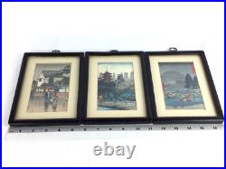 VINTAGE MCM Japanese Woodblock Print LOT Hiroaki Takahashi / Hiroshinge / Tomoe