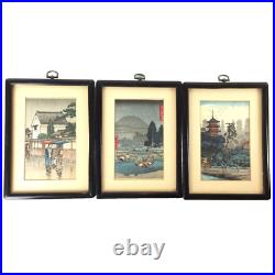 VINTAGE MCM Japanese Woodblock Print LOT Hiroaki Takahashi / Hiroshinge / Tomoe VINTAGE MCM Japanese Woodblock Print LOT Hiroaki Takahashi / Hiroshinge / Tomoe