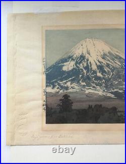 Very Rare Original Hiroshi Yoshida Woodblock Print Fujiyama from Gotemba 1929