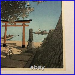 Vintage Antique Kawase Hasui Chuzenji Lake Utagahama Japanese Woodblock Print