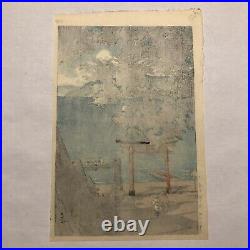 Vintage Antique Kawase Hasui Chuzenji Lake Utagahama Japanese Woodblock Print