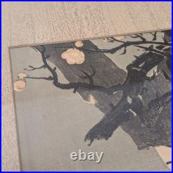 Vintage Japanese Art Woodblock Print Plum Blossom Moon Takahashi Biho 15x16