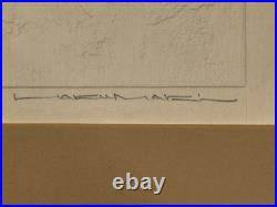 Vintage Japanese Embossed Woodblock Print by Haku Maki  Poem 70-5