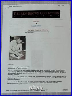 Vintage Japanese Embossed Woodblock Print by Haku Maki  Poem 70-5