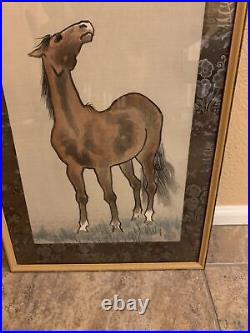 Vintage Japanese Horse Woodblock Print