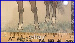 Vintage Japanese Horse Woodblock Print