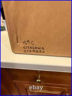 Vintage Japanese Woodblock Print AMA-SEA NYMPH Kitagawa Utamaro FRAMED 9.5 X 14